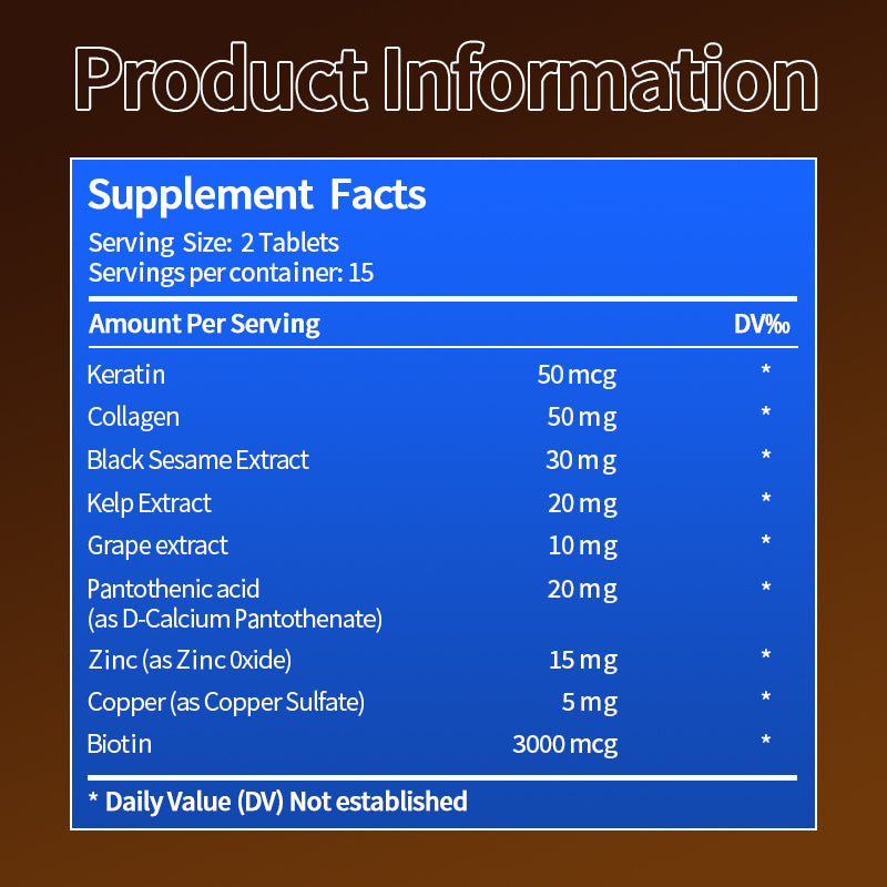 Biotin & Keratin Tablets – Hair Care Nutrition Supplement