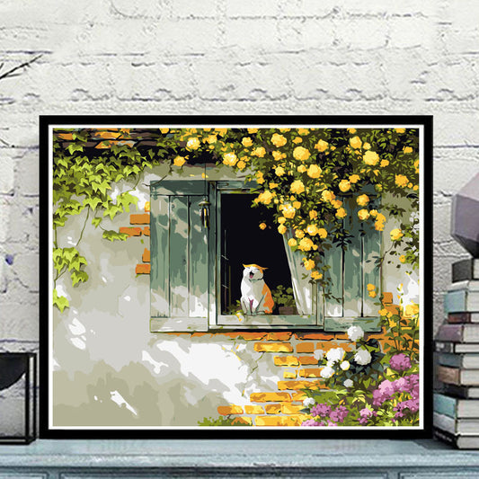 YL-35037 diy digital oil painting cartoon children's animation coloring decoration cute hand-filled coloring oil painting wholesale