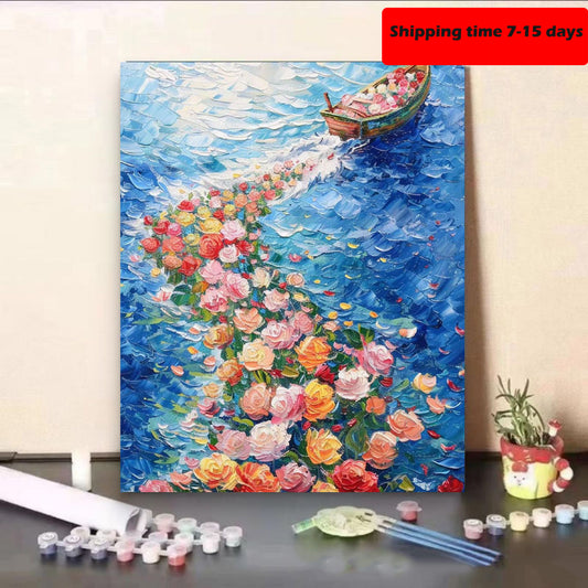 YL-31520 DIY digital oil painting manufacturers wholesale cute small animals hand-painted oil painting decorative painting stall