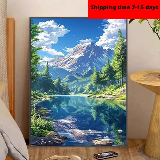 YL-36655 digital oil painting DIY hand-painted landscape oil painting tulip plant flower coloring landscape small Zou Ju painting