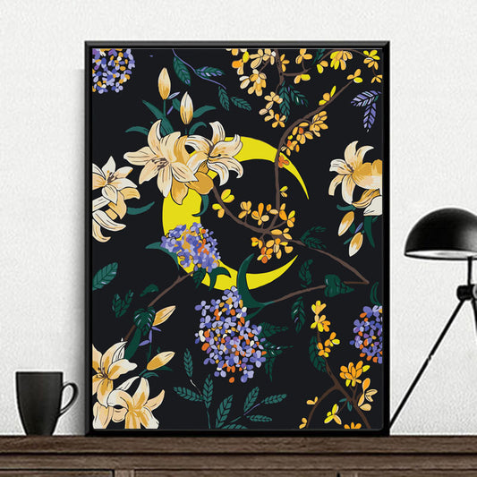 YL-36898 prosperous digital oil painting handmade DIY coloring painting flowers oil paint filling hand-painted healing series factory wholesale