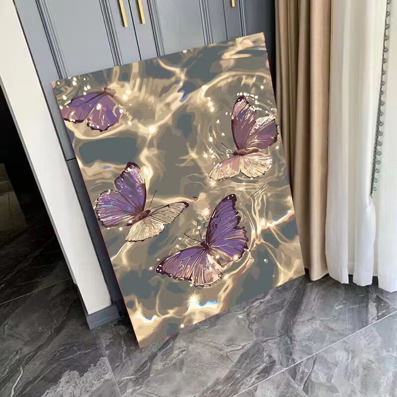 YL-32538 DIY digital oil painting manufacturers wholesale cute small animals hand-painted oil painting decorative painting stall
