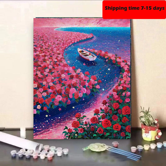 YL-32025 DIY digital oil painting manufacturers wholesale cute small animals hand-painted oil painting decorative painting stall