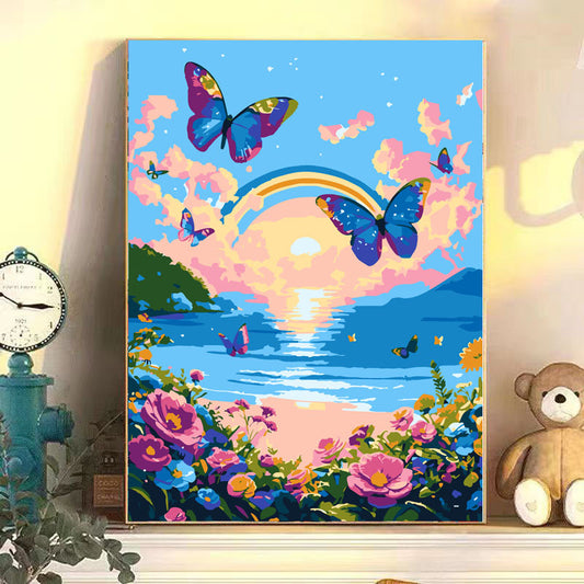 YL-36881 digital oil painting diy rose hand-painted oil painting healing landscape painting hand-painted flowers living room decoration painting