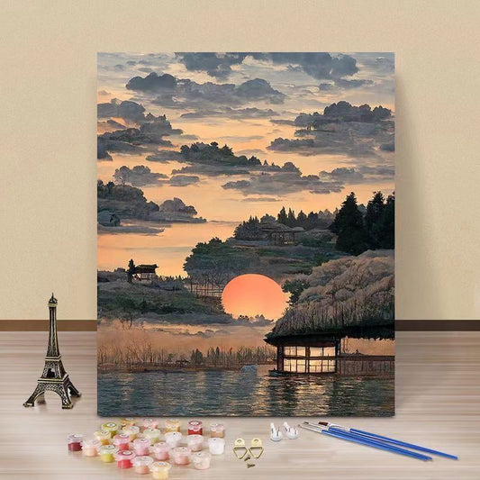 YL-32540 DIY digital oil painting manufacturers wholesale cute small animals hand-painted oil painting decorative painting stall