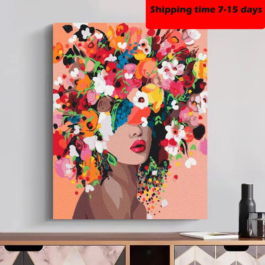 YL-36749 digital oil painting DIY hand-painted landscape oil painting tulip plant flower coloring landscape small Zou Ju painting