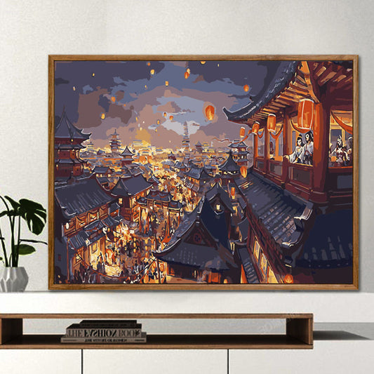YL-36765 digital oil painting DIY coloring landscape digital painting decompression hand-painted oil painting living room decoration painting palace