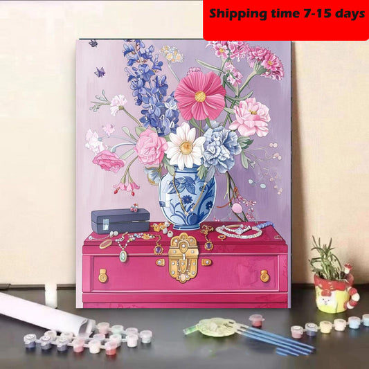 YL-32028 DIY digital oil painting manufacturers wholesale cute small animals hand-painted oil painting decorative painting stall