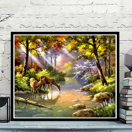YL-35555 Cat digital oil painting DIY coloring painting handmade watercolor hand-painted art landscape anime cartoon painting