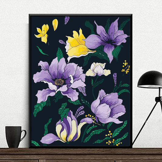 YL-36908 prosperous digital oil painting handmade DIY coloring painting flowers oil paint filling hand-painted healing series factory wholesale