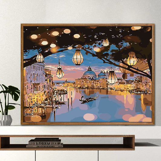 YL-36795 digital oil painting diy coloring landscape digital painting decompression hand-painted oil painting living room decorative painting palace