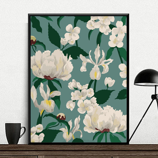 YL-36909 prosperous digital oil painting handmade DIY coloring painting flowers oil paint filling hand-painted healing series factory wholesale