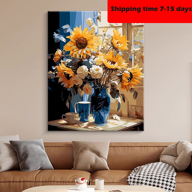 YL-36877 Digital oil painting healing flower landscape hanging painting coloring handmade oil painting hand-painted DIY acrylic painting