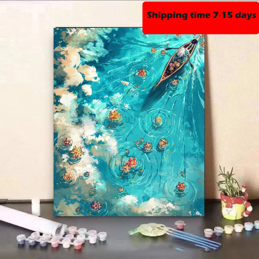 YL-32031 DIY digital oil painting manufacturers wholesale cute small animals hand-painted oil painting decorative painting stall