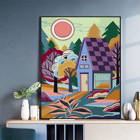 YL-37150 prosperous digital oil painting handmade DIY coloring painting flowers oil paint filling hand-painted healing series factory wholesale