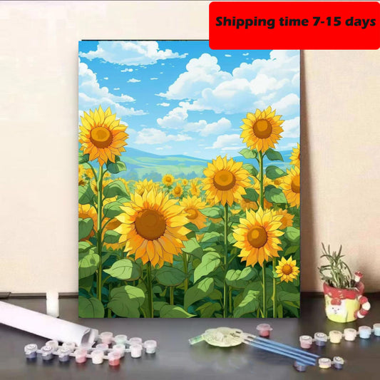 YL-32033 DIY digital oil painting manufacturers wholesale cute small animals hand-painted oil painting decorative painting stall
