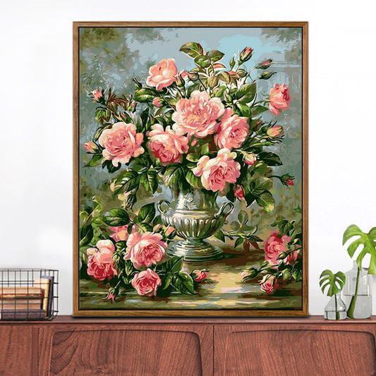 YL-36603 digital oil painting diy rose hand-painted oil painting healing landscape painting hand-painted flowers living room decoration painting