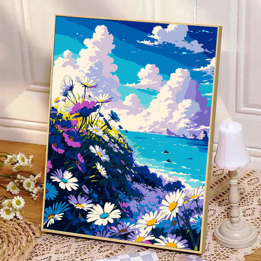 YL-37172 digital oil painting diy rose hand-painted oil painting healing landscape painting hand-painted flowers living room decoration painting
