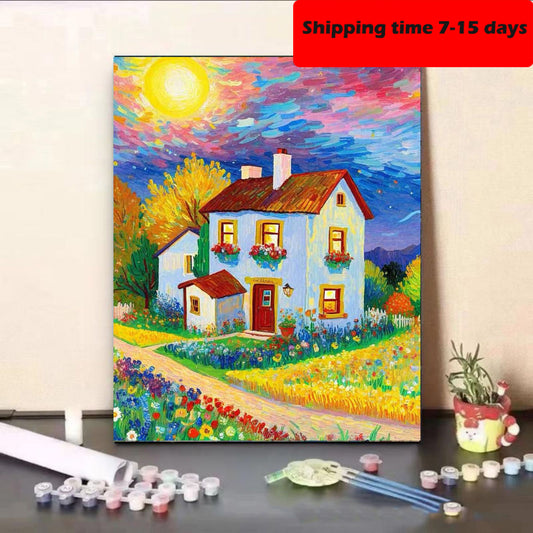 YL-32034 DIY digital oil painting manufacturers wholesale cute small animals hand-painted oil painting decorative painting stall