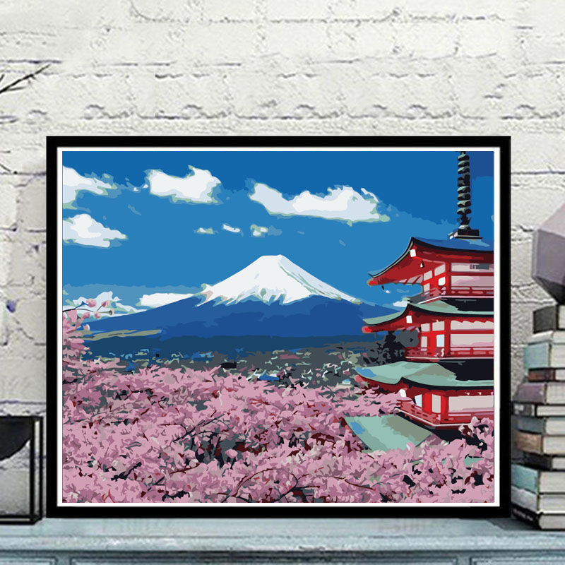 YL-37218 digital oil painting DIY coloring landscape digital painting decompression hand-painted oil painting living room decoration painting palace wholesale