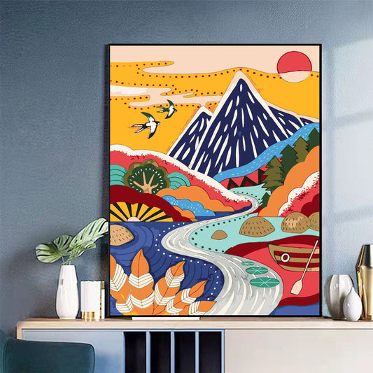 YL-37168 prosperous digital oil painting handmade DIY coloring painting flowers oil paint filling hand-painted healing series factory wholesale