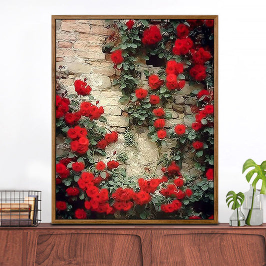 YL-37232 digital oil painting DIY rose hand-painted oil painting healing landscape painting hand-painted flowers living room decoration painting