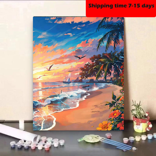 YL-32035 DIY digital oil painting manufacturers wholesale cute small animals hand-painted oil painting decorative painting stall