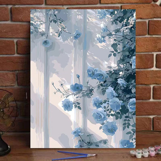 YL-37236 digital oil painting DIY rose hand-painted oil painting healing landscape painting hand-painted flowers living room decoration painting