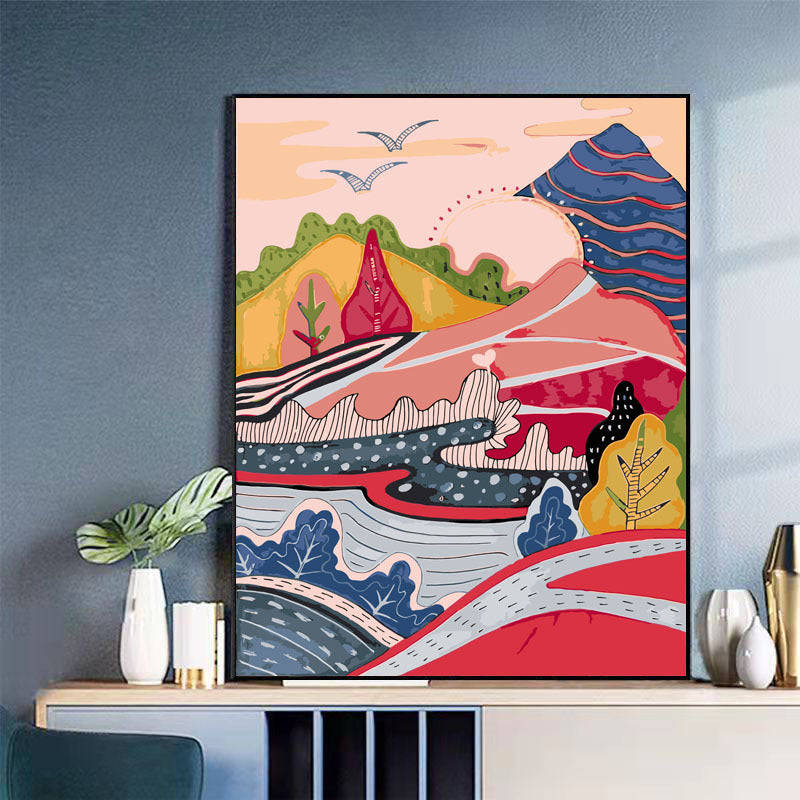 YL-37235 prosperous digital oil painting handmade DIY coloring painting flowers oil paint filling hand-painted healing series factory wholesale