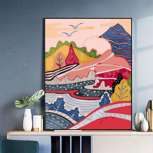 YL-37235 prosperous digital oil painting handmade DIY coloring painting flowers oil paint filling hand-painted healing series factory wholesale