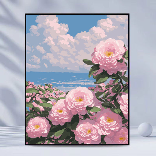 YL-37002 digital oil painting diy rose hand-painted oil painting healing landscape painting hand-painted flowers living room decoration painting