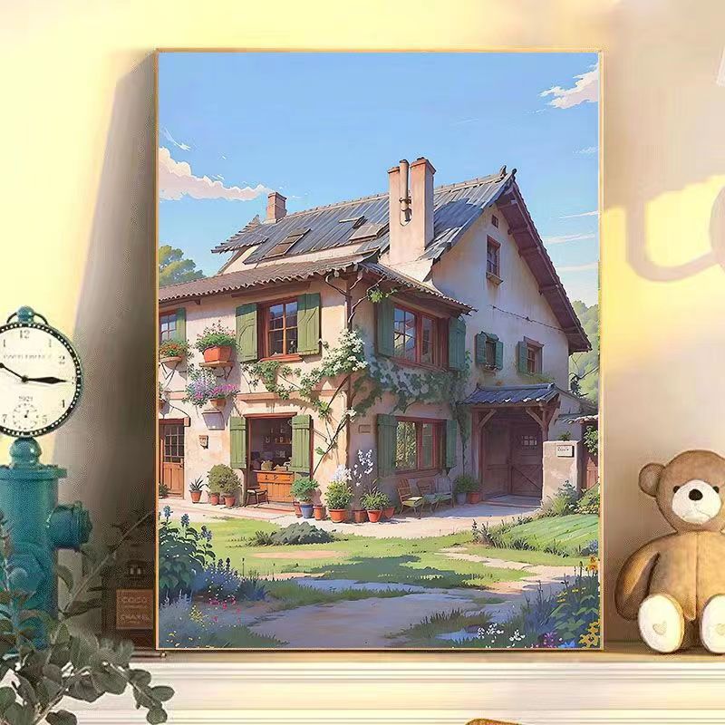 YL-37195 prosperous digital oil painting handmade DIY coloring painting flowers oil paint filling hand-painted healing series factory wholesale