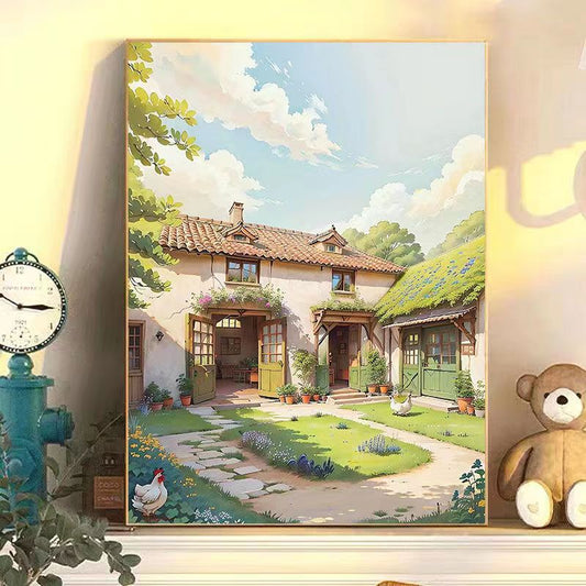 YL-37196 prosperous digital oil painting handmade DIY coloring painting flowers oil paint filling hand-painted healing series factory wholesale