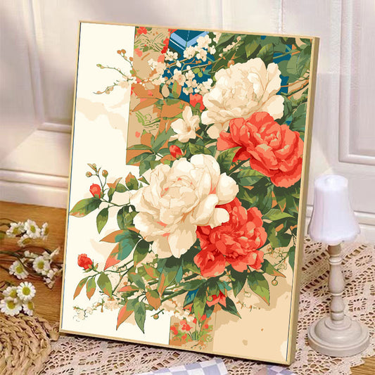 YL-37254 digital oil painting diy rose hand-painted oil painting healing landscape painting hand-painted flowers living room decoration painting