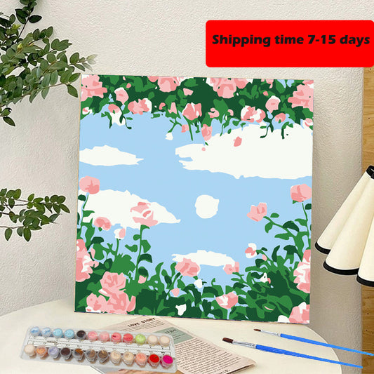YL-37388 digital oil painting landscape Dafen Village hand-painted mathematical oil painting coloring oil painting flower flower oil painting wholesale