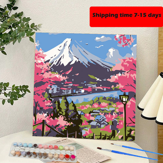 YL-37409 digital oil painting landscape Dafen Village hand-painted mathematical oil painting coloring oil painting flower flower oil painting wholesale