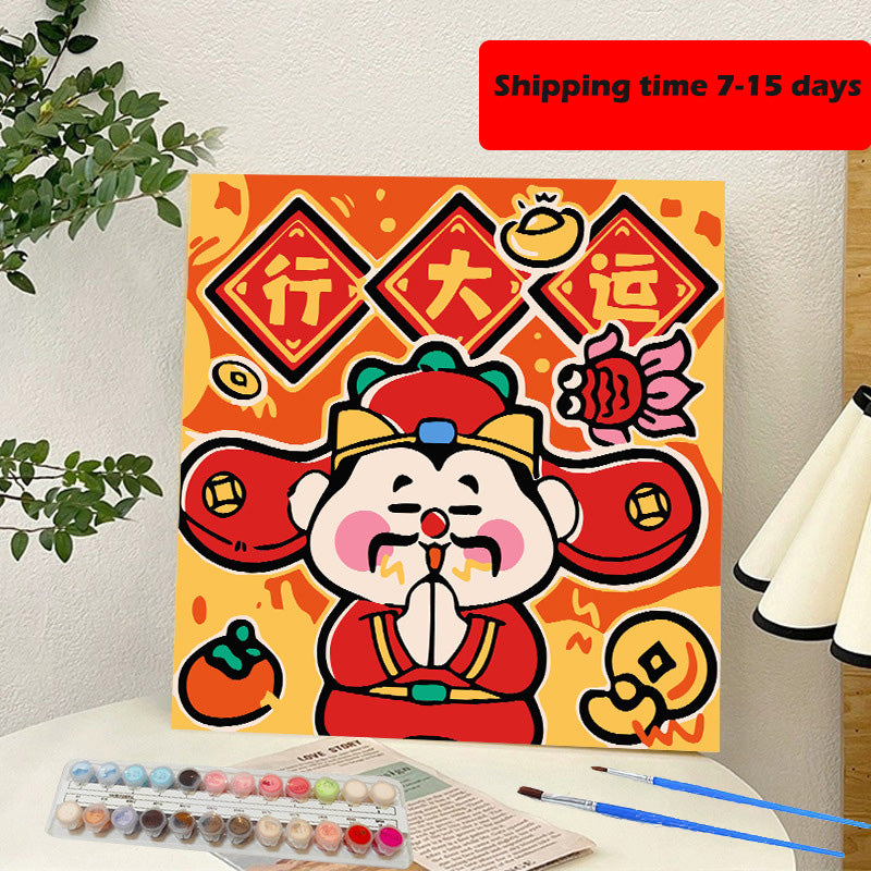 YL-37414 digital oil painting landscape Dafen Village hand-painted mathematical oil painting coloring oil painting flower flower oil painting wholesale
